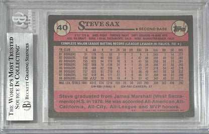 Steve Sax auto signed card 1989 Topps #40 MLB White Sox BAS Encap