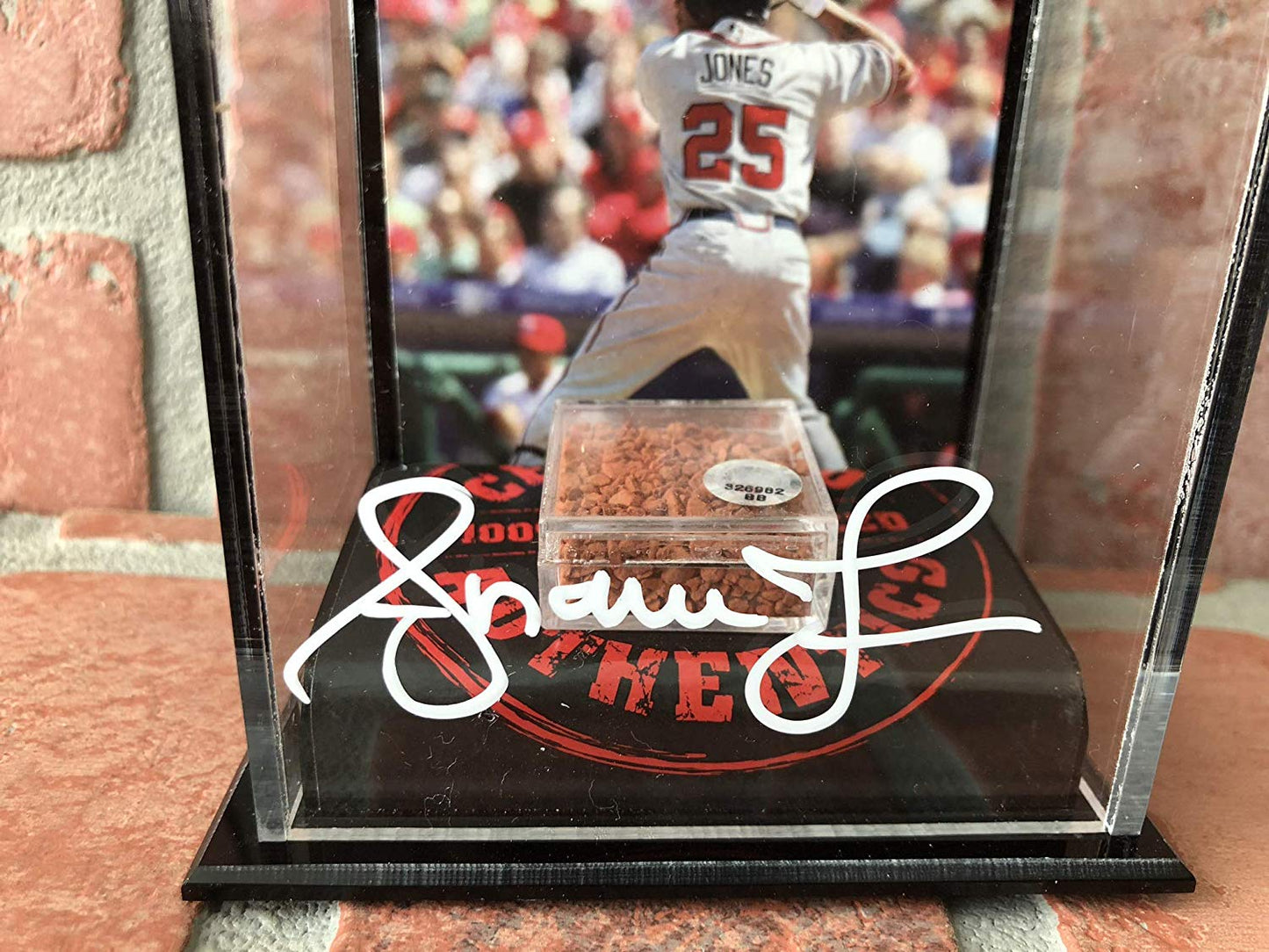 Andruw Jones autographed in white ink authentic dirt stand MLB Atlanta Braves PSA COA