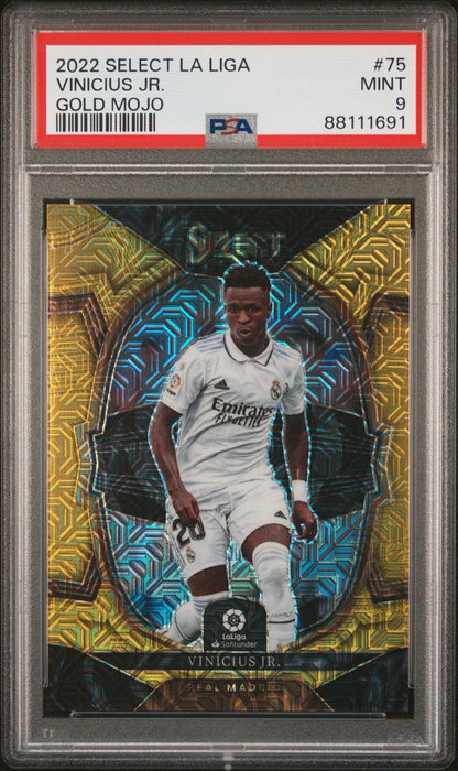 Vinicius Jr. 2022-23 Panini Select Gold Mojo #75 /10 PSA 9