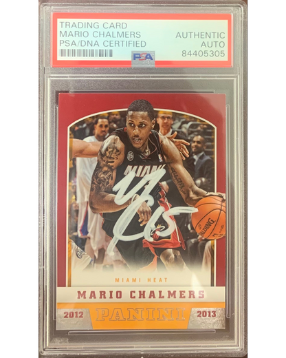 NBA Miami Heat Mario Chalmers Autographed Signed 2013 Panini #114 Card t PSA Encapsulated