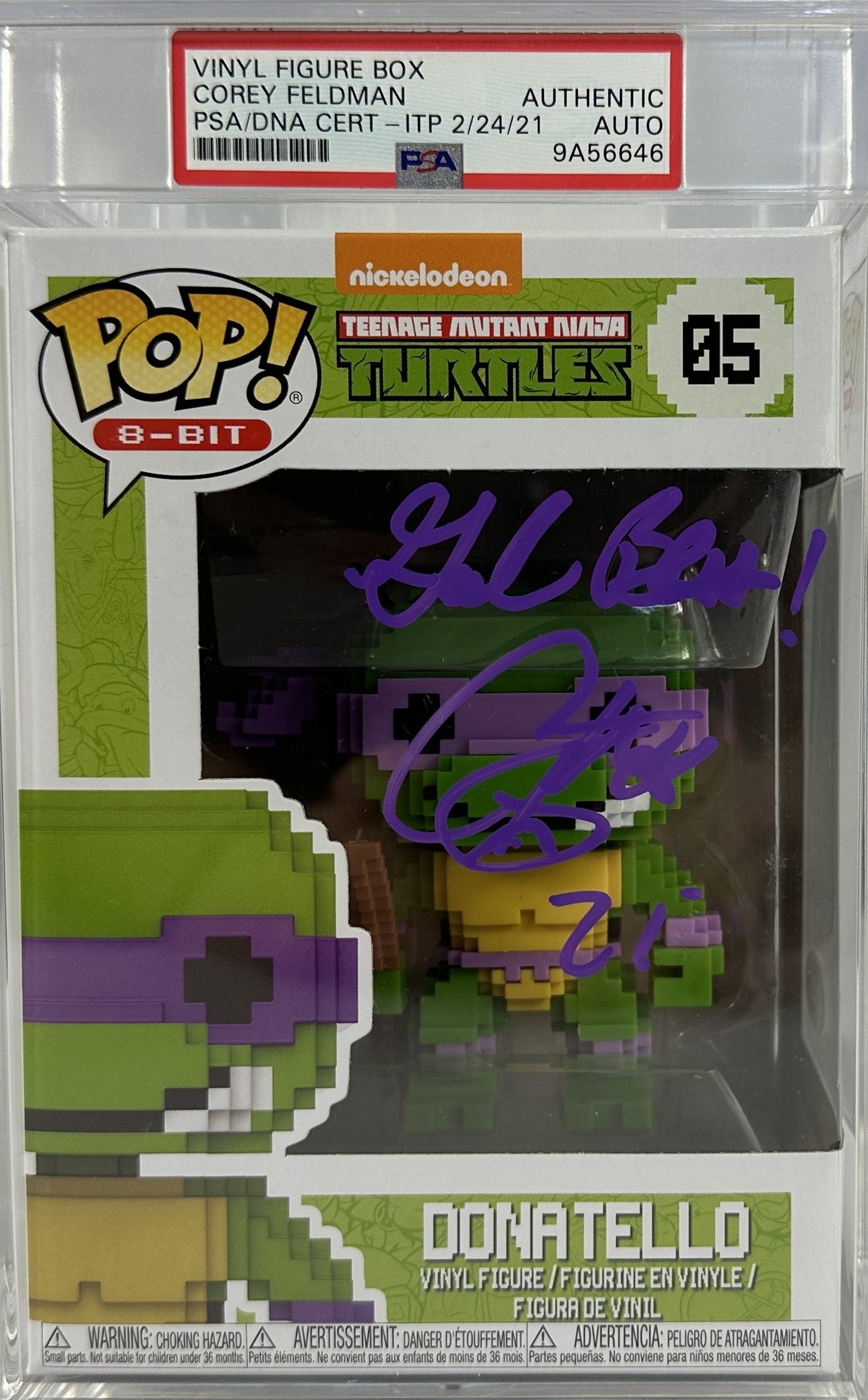 Corey Feldman Signed Funko Pop #05 Teenage Mutant ninja Turtles PSA Encapsulated