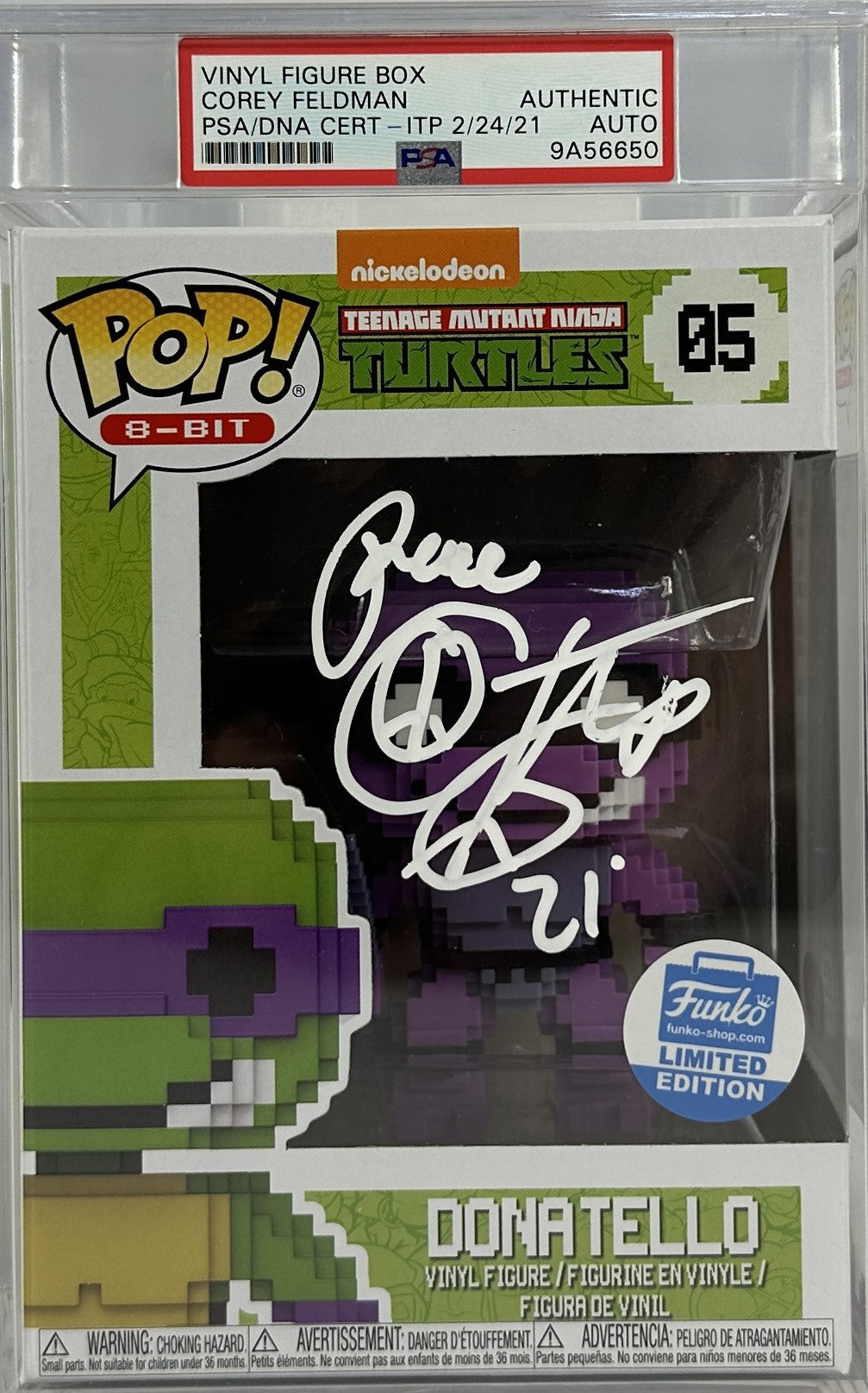 Corey Feldman Signed Funko Pop #05 LE Teenage Mutant Ninja Turtles PSA Encap