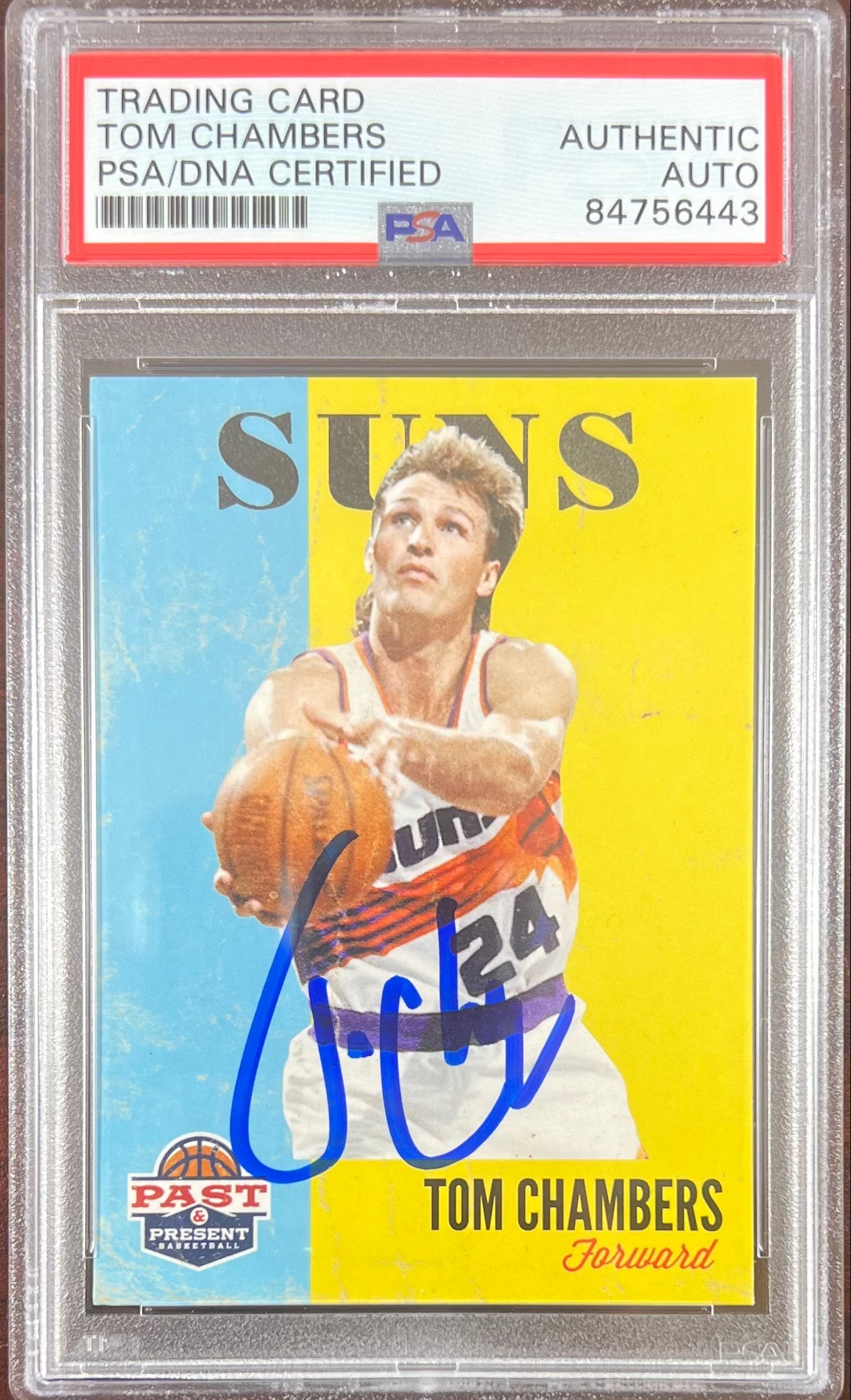 Tom Chambers auto 2012 Panini #182 card Phoenix Suns PSA Encapsulated