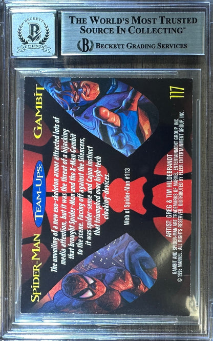 Tony Daniels auto insc card 1995 Fleer Ultra Spider Man #117 BAS Encap auto 10