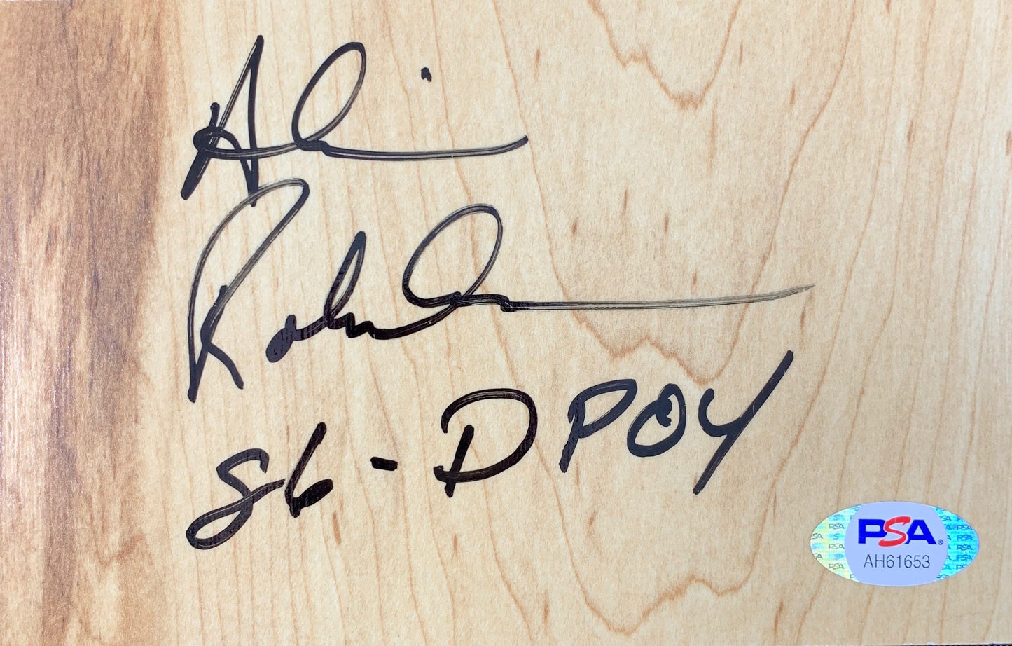 Alvin Robertson signed inscribed floor board NBA San Antonio Spurs PSA COA