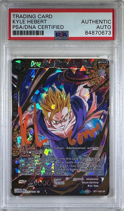 Kyle Hebert autographed signed inscribed Son Gohan Dragon Ball card PSA Encap