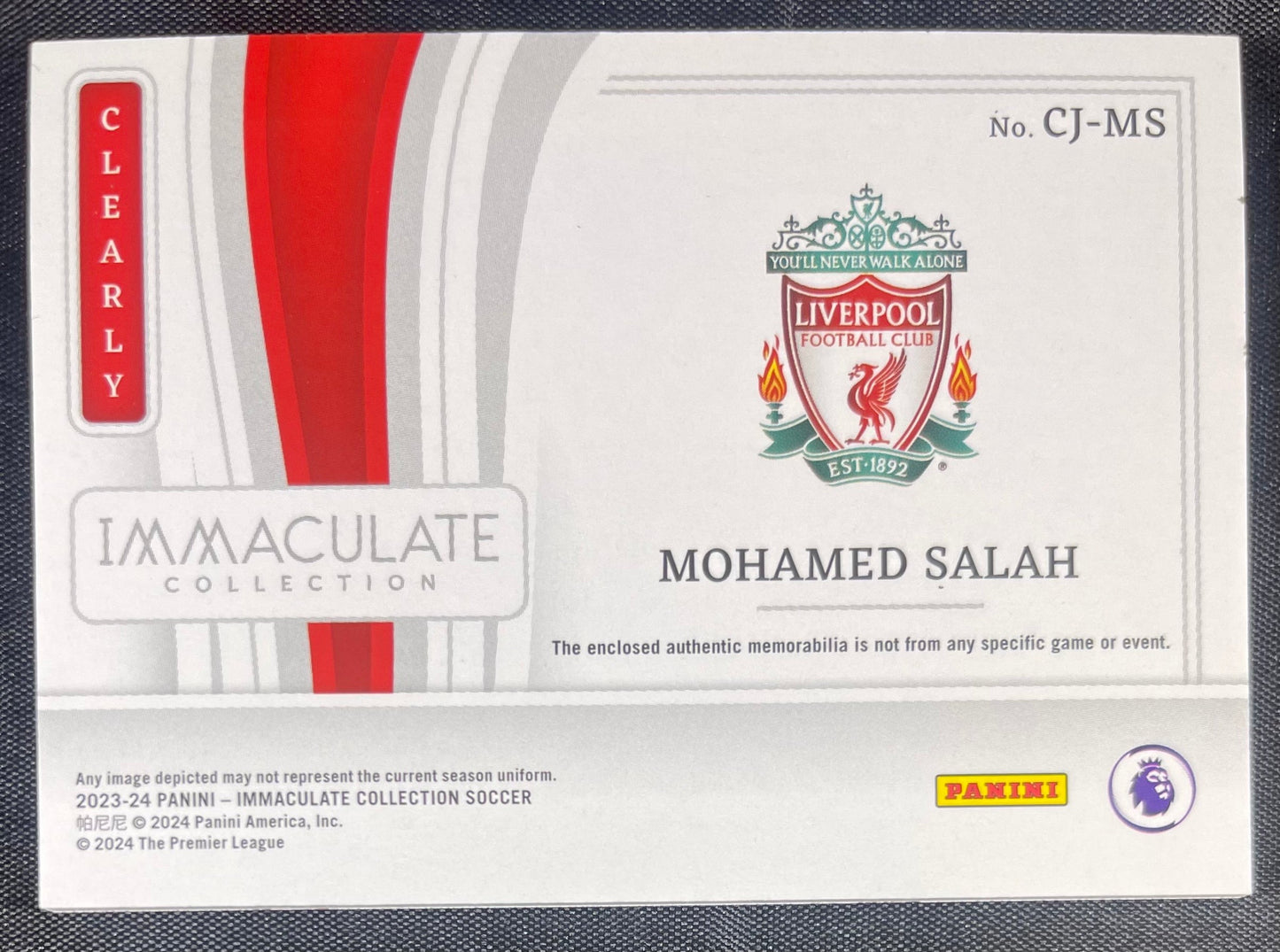 Mohamed Salah 2023-24 Panini Immaculate Collection Memorabilia /49