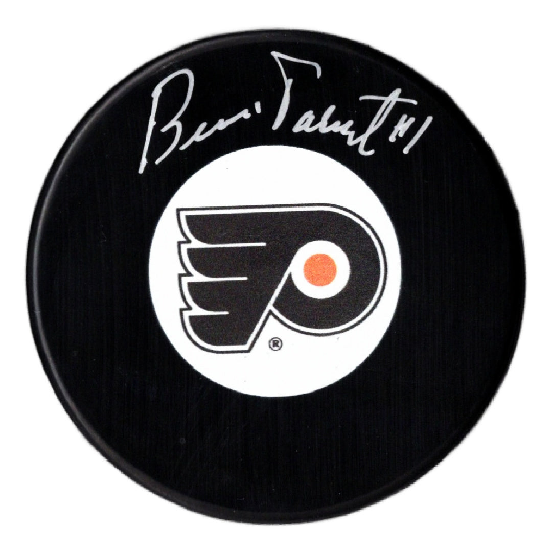 Bernie Parent autographed signed logo puck NHL Philadelphia Flyers JSA COA