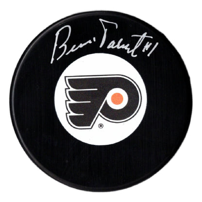 Bernie Parent autographed signed logo puck NHL Philadelphia Flyers JSA COA