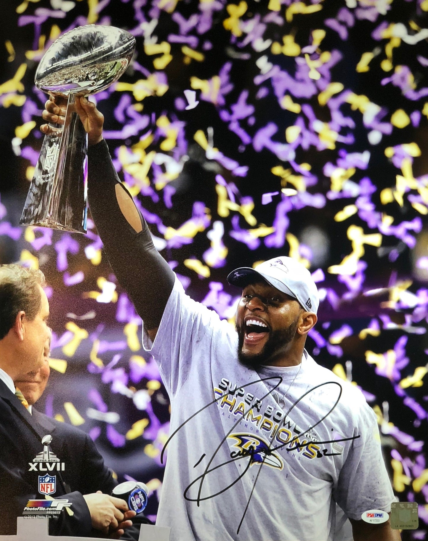 Ray Lewis Autographed 16x20 Photo NFL Baltimore Ravens PSA w/COA