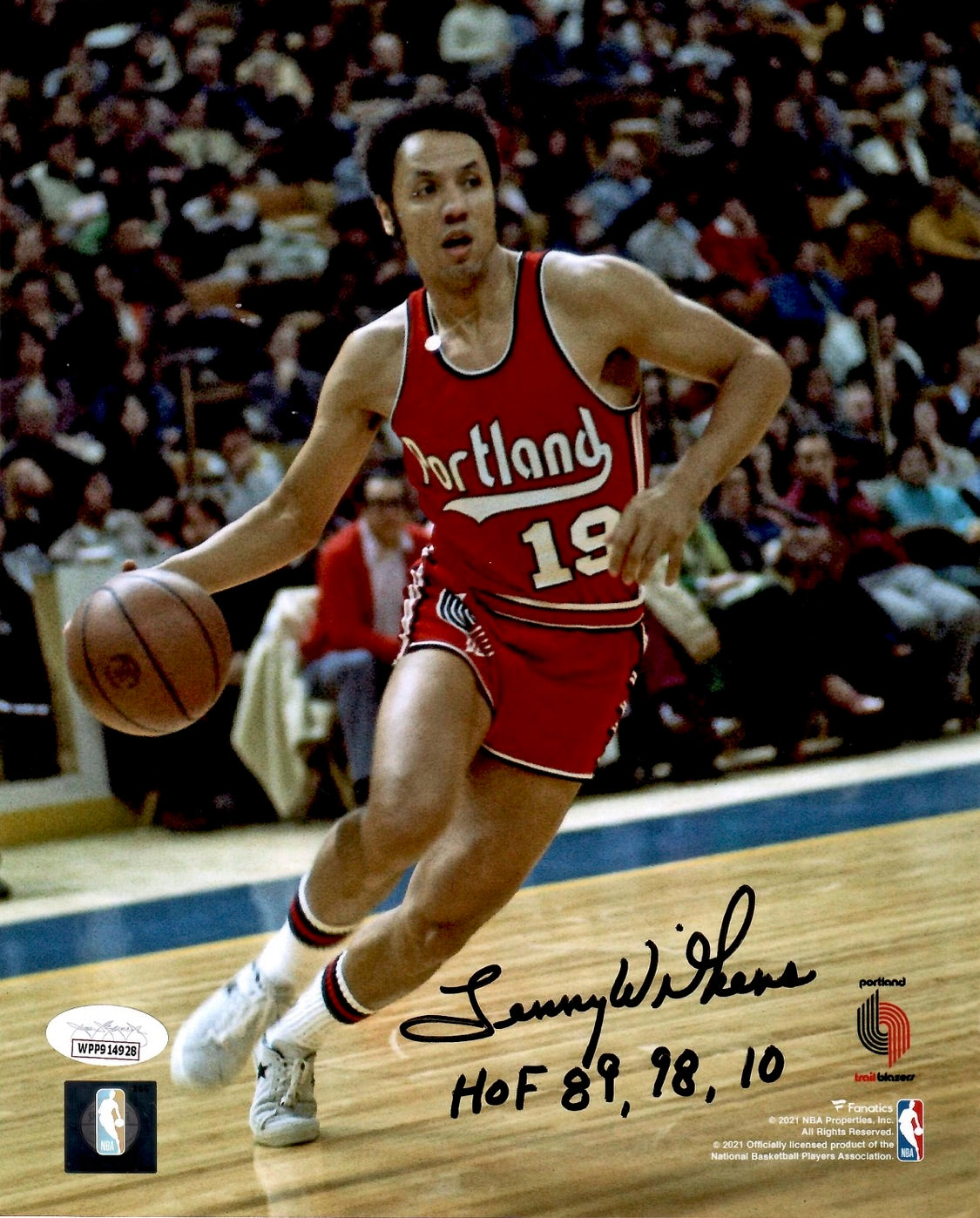 Lenny Wilkens autographed inscribed 8x10 photo NBA Port Land Trail Blazers JSA