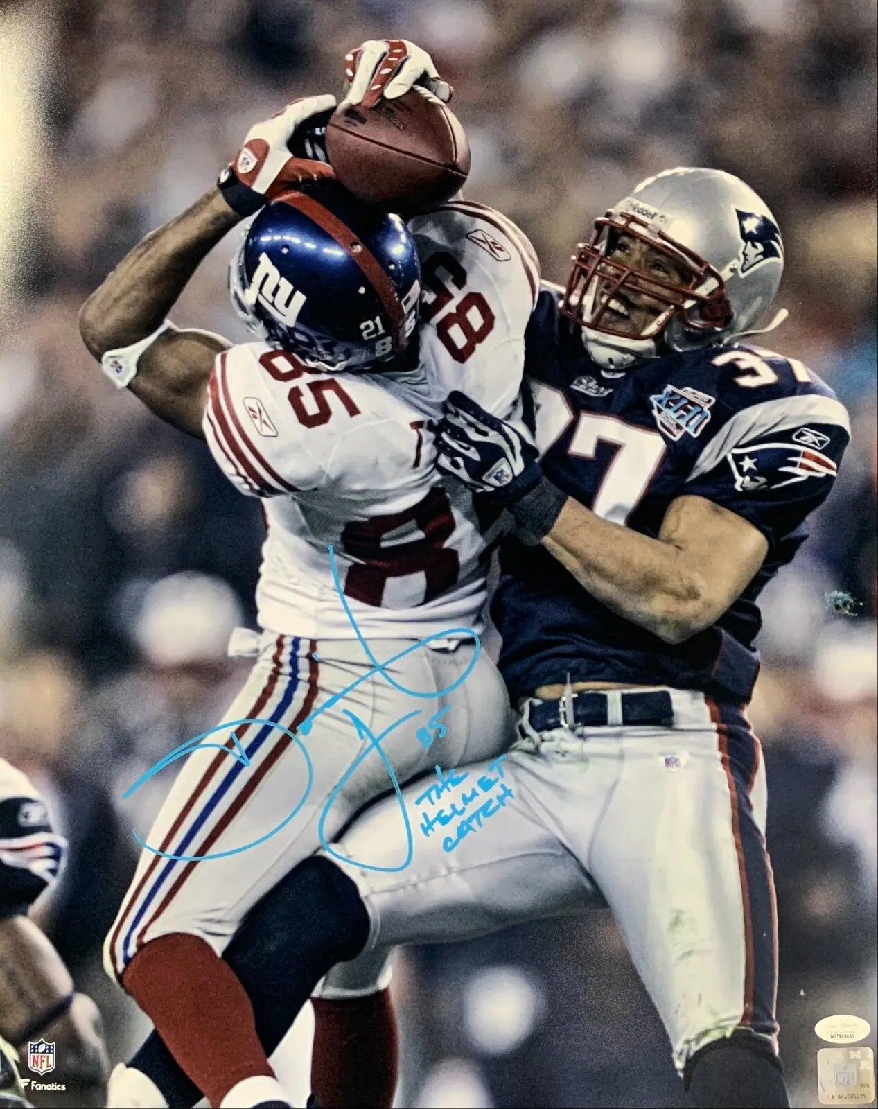 David Tyree autographed signed inscribed 16x20 photo NFL New York Giants JSA COA